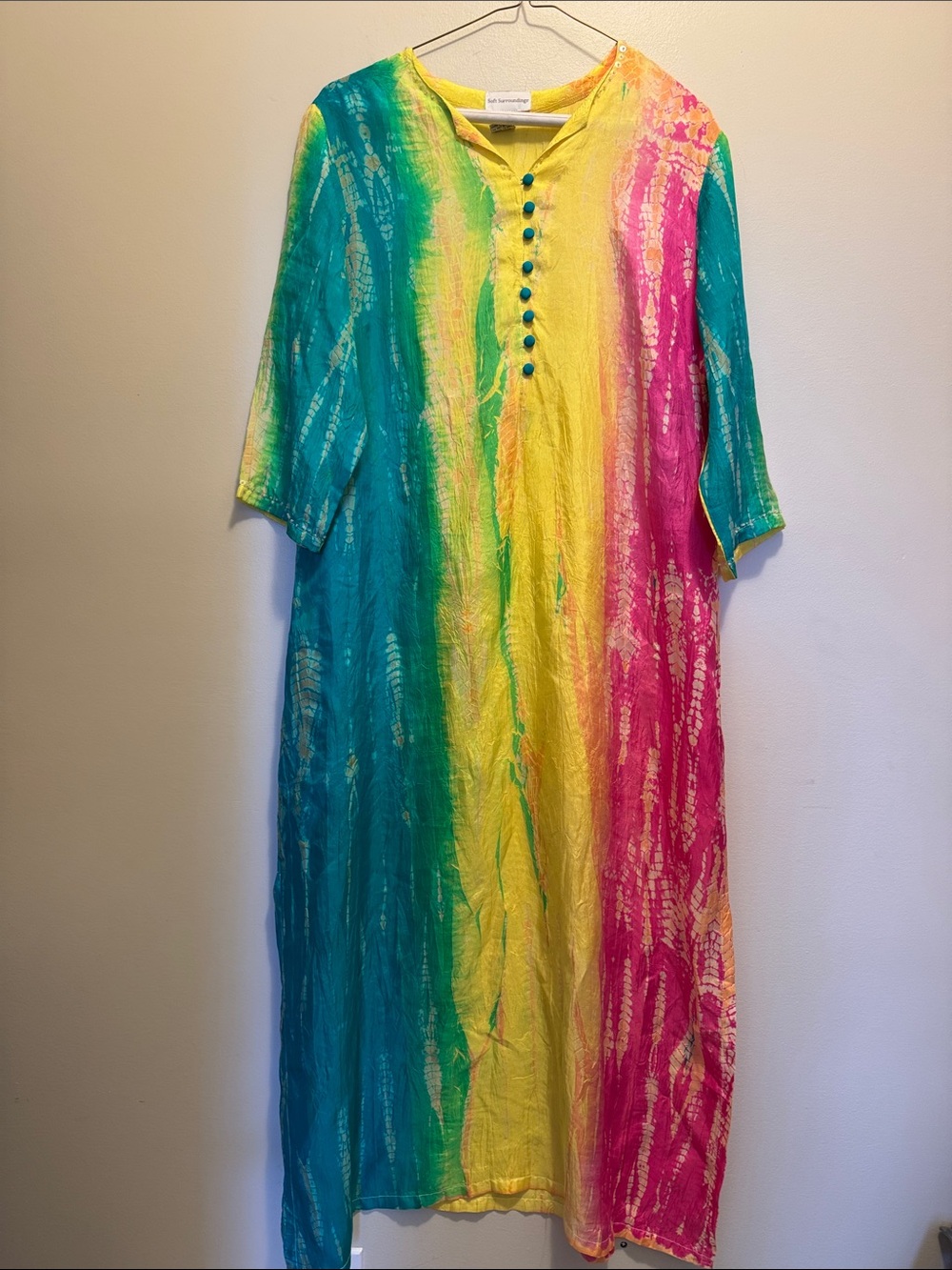 Silky Vibrant Tie-Dye Maxi Swim Cover-up